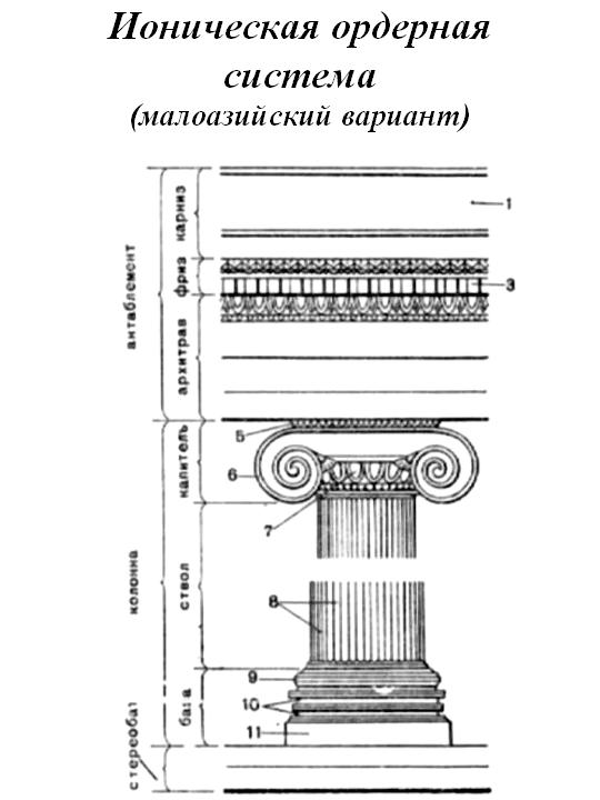 Ионический ордер схема